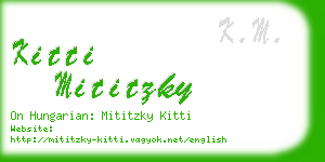 kitti mititzky business card